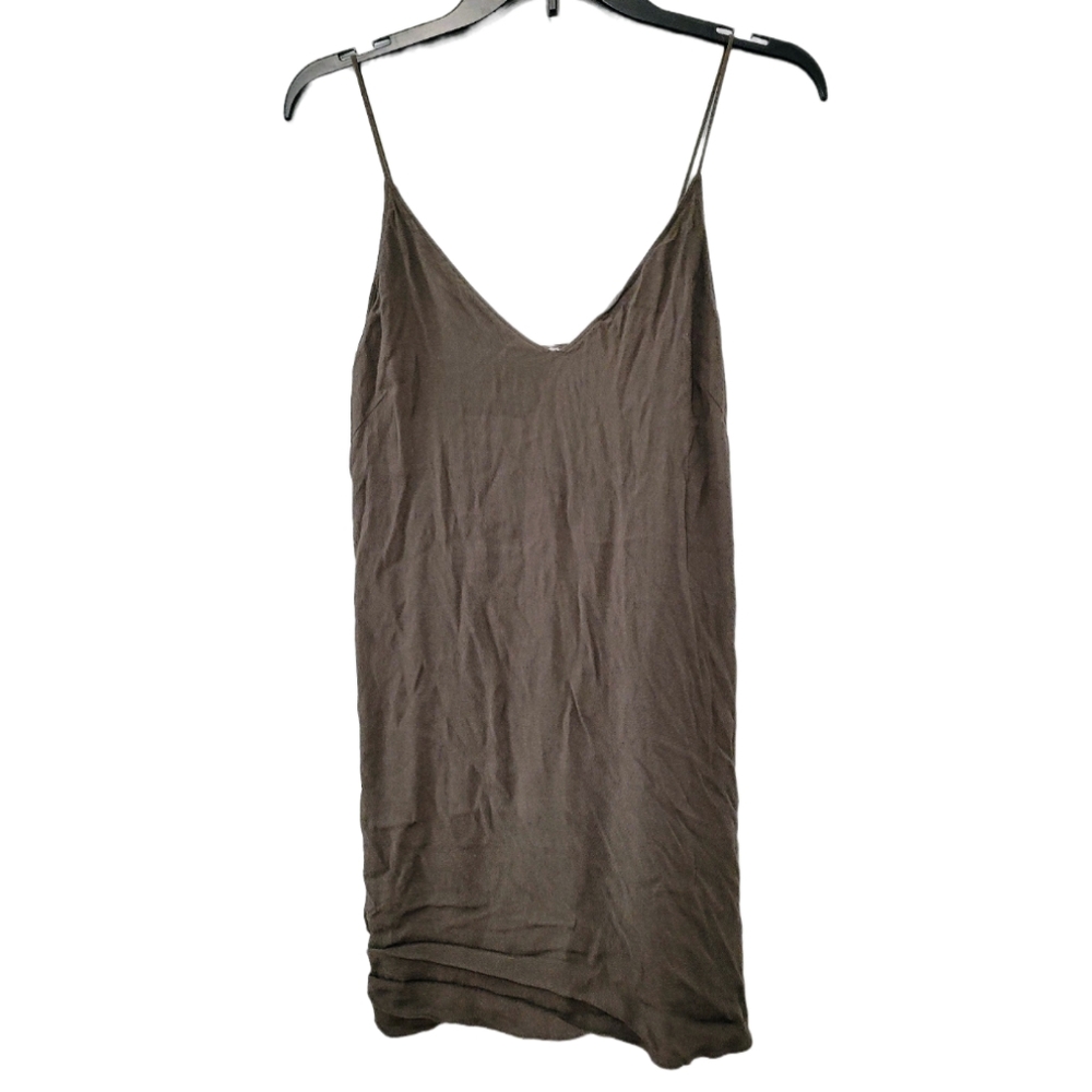 Wilfred Free Aritzia Vivienne Spaghetti Strap Camisole Mini Slip Dress Olive, S